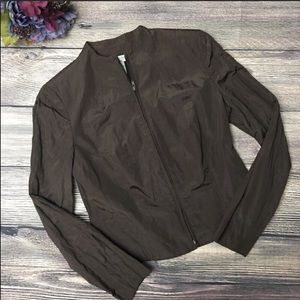 Emanuel Ungaro Liberte full zip jacket brown sz 8